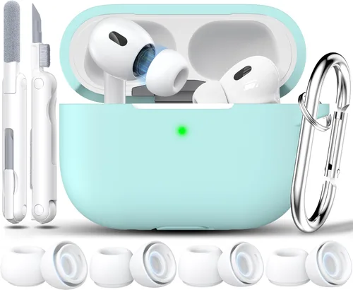 Vista 28 de RFUNGUANGO - Funda de silicona para AirPods Pro con auriculares, aguacate