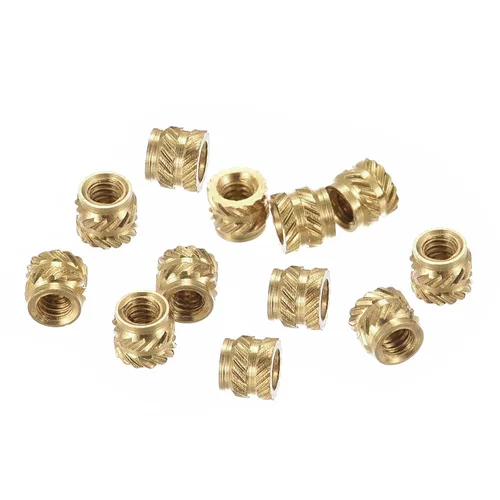 Vista 7 de uxcell Tuercas de inserción moleteadas, 80 piezas M2 x 3 mm L x 3.5 mm DI 3D Impresión de tuercas de latón Tuercas de rosca hembra Insertos de latón