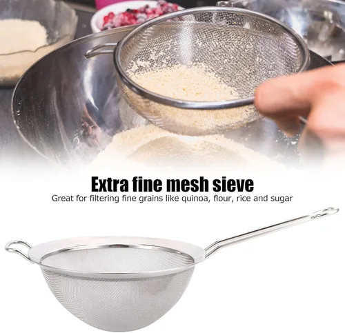 Vista 3 de Tyenaza Stainless Steel Fine Mesh Oil Strainer Flour Colander Sieve Sifter Filter Kitchen Tool