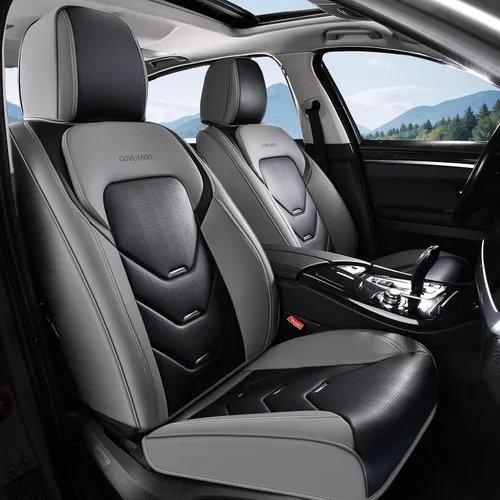 Vista 46 de Coverado Funda de asiento de automóvil, funda de asiento delantero para automóvil, protector de asiento de automóvil de cuero impermeable, fundas