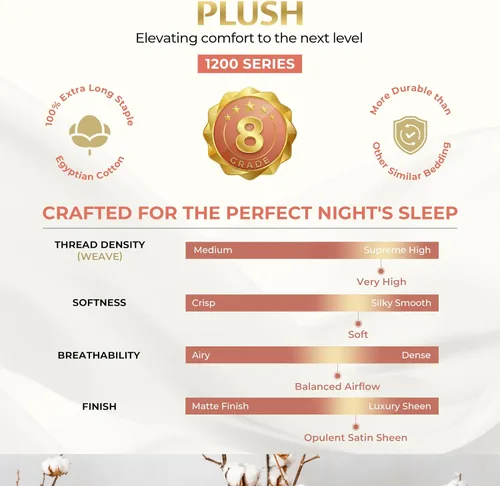 Vista 2 de Thread Spread Fundas de Almohada de Algodón Egipcio 100% Tamaño Estándar/Queen Juego de 2 - Fundas de Almohada Beige Satén de Lujo con Cuenta