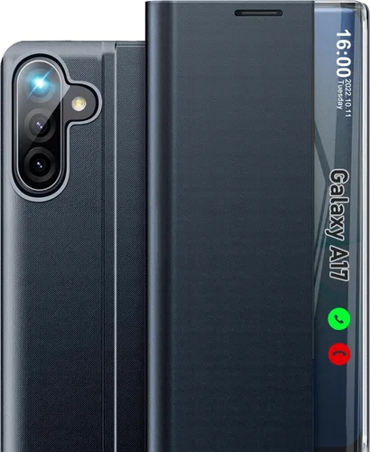 Vista 55 de Funda de teléfono para Samsung Galaxy A16 5G, Clear View Window Funda delgada de lujo para teléfono Galaxy A16 con soporte, funda protectora