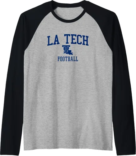 Vista 14 de Louisiana Tech Bulldogs Football Raglan Baseball Tee