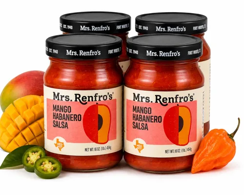 Vista 7 de Mrs. Renfro's Salsa de piña, tarros de 16 onzas (paquete de 4) – Salsa gourmet dulce y picante sin gluten con piña, tomates y pimientos – Salsa