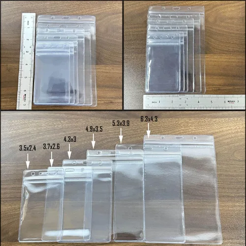 Vista 6 de 10 soportes verticales para tarjetas de identificación, soporte impermeable para tarjetas de identificación, soporte de plástico transparente