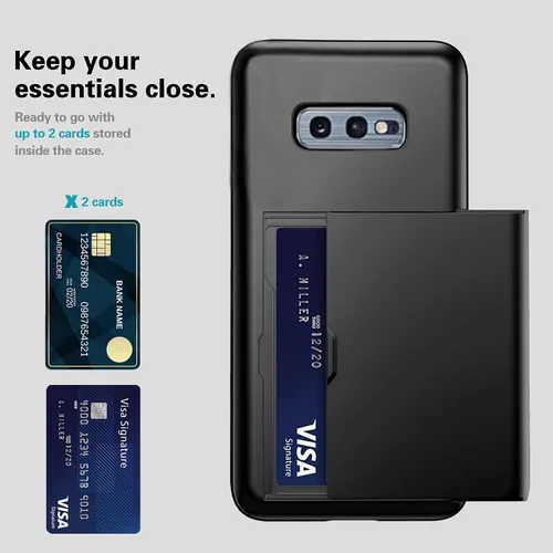 Vista 3 de Asuwish Funda de teléfono para Samsung Galaxy S10e con protector de pantalla de vidrio templado y tarjetero para tarjetas de crédito, funda rígida