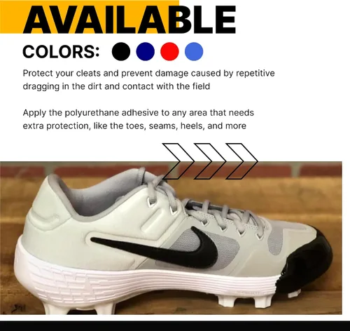 Vista 5 de Pro Cleat Saver Adhesive, Softball & Baseball Cleat Cover Toe Protectors Shoes & Cleats - Waterproof Protective Layer & Shoe