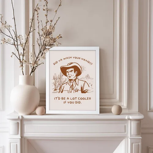 Vista 68 de Poster Master Póster de You've Yeed Your Last Haw - Impresión retro de vaquero marrón - Arte occidental - Arte moderno - Arte del salvaje oeste
