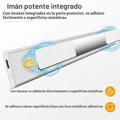 Vista 7 de BLS Luces para debajo del gabinete, 46 luces LED a batería con sensor de movimiento para interiores, luces de armario recargables USB C con sensor
