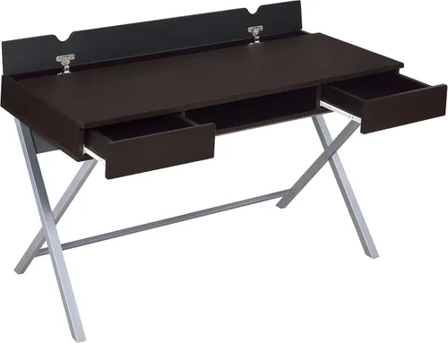 Vista 4 de Coaster Furniture Connect-It 800117 - Escritorio con tomacorriente/compartimento de almacenamiento integrado, capuchino