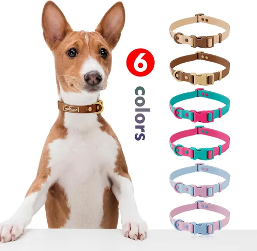 Vista 6 de Wolfone - Collar impermeable para perros con hebilla de liberación rápida, collar ajustable lindo para perros, cómodo, resistente, duradero, a