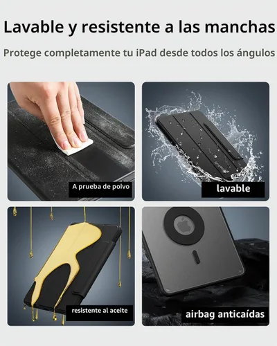 Vista 7 de Funda Magnética para iPad Air de 5ª Generación 2022 / Funda para iPad Air 4ª 2020 de Doble Capa con Folio Magnético, Ángulos Múltiples y Soporte