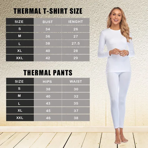 Vista 6 de Malist Ropa interior térmica para mujer, ultra suave, con forro polar