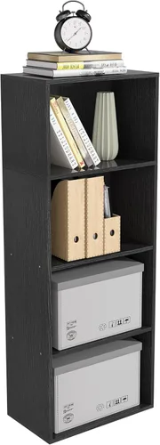 Vista 19 de Organizador de Almacenamiento de Madera de 3 Cubos, Estantería Baja de 3 Niveles Organizador de Exhibición de Almacenamiento Independiente, Estante