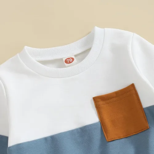 Vista 61 de Conjunto de sudadera de manga larga con cuello redondo y pantalones deportivos para bebés, ropa de invierno para bebé