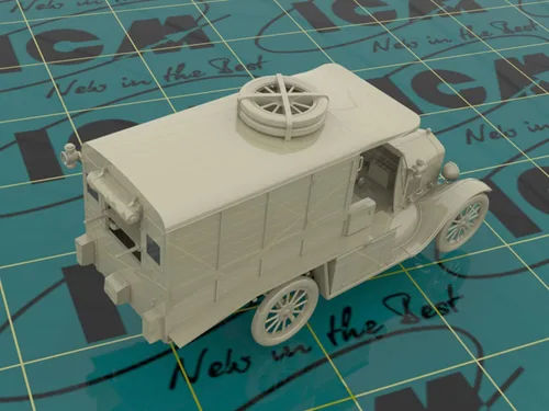 Vista 4 de ICM 35665 - Modelo T 1917 Ambulancia (Early), WWI AAFS Car - Escala 1:35