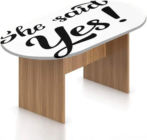 Vista 12 de Mantel ajustable ovalado de poliéster elástico para fiesta de compromiso, mantel ajustable con tema occidental con frase "Will You Marry Me", se