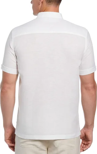 Vista 2 de Cubavera Camisa Guayabera de manga corta con bordado tonal de lino para hombre