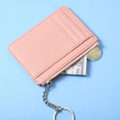 Vista 5 de Buryeah 2 carteras minimalistas delgadas de cuero con bolsillo frontal, carteras con bloqueo RFID, para mujer, tarjetero para tarjetas de crédito