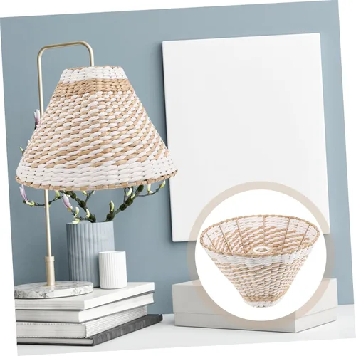 Vista 7 de LIFKOME Pantalla tejida para lámparas de pie de mesa, cubierta de luz de tejido retro, pantalla decorativa para sala de estar, dormitorio, estudio