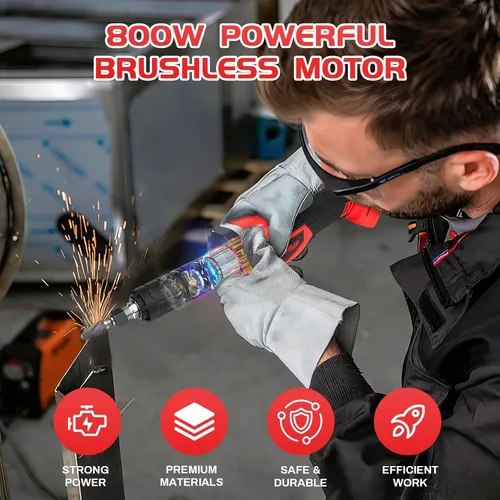 Vista 2 de Amoladoras inalámbricas para batería Milwaukee M18 de 18 V, motor sin escobillas de hasta 25000 RPM, pinza de 1/4 pulgadas para pulido, corte