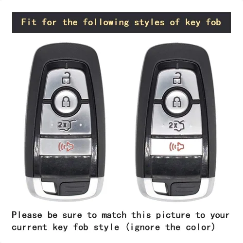 Vista 4 de Funda para llave inteligente compatible con Ford Edge Expedition Explorer Fusion para Mustang Cobra, mando a distancia sin llave de 4 botones
