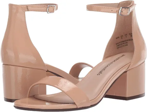 Vista 8 de Amazon Essentials Women's Two Strap Heeled Sandals with Adjustable Ankle Strap, Padded Memory Foam Insole Beige