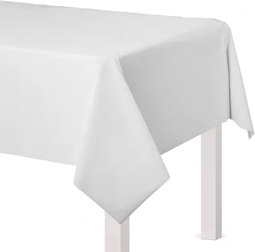 Vista 11 de Mantel de plástico negro azabache, 54 x 108 pulgadas (1 unidad), elegante esencial para eventos, perfecto para fiestas, bodas y ocasiones especiales