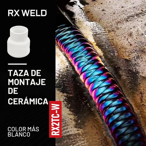 Vista 3 de RX WELD #12 Cerámica (paquete doble) Copas de soldadura TIG blancas