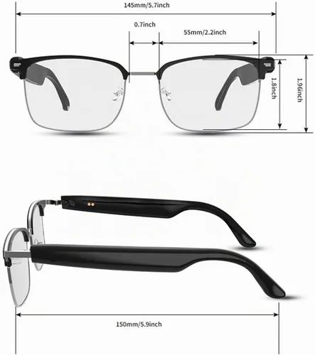 Vista 4 de Lentes inteligentes de audio Bluetooth, lentes de sol fotocromáticos para hombres y mujeres, micrófono y altavoces con sonido de oído abierto
