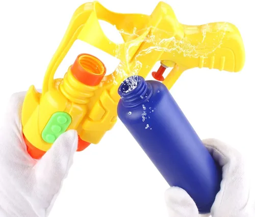 Vista 5 de Fun-Here Pistolas de agua de 9 pulgadas, 6 paquetes para niños y adultos, pistola de chorro multicolor en fiesta, piscina, regalos de baño, juguetes