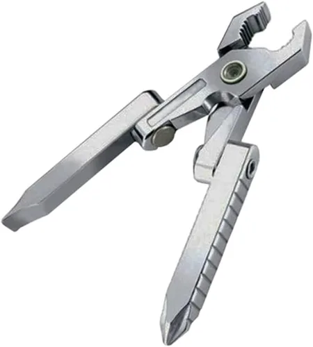 Vista 3 de Mini herramienta EDC multifuncional 3 en 1, destornillador de alicates herramienta de bolsillo de combinación plegable para pesca al aire libre