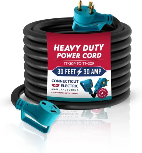 Vista 7 de Cable de extensión RV/EV de 50 pies y 30 amperios para TT-30P a TT-30R
