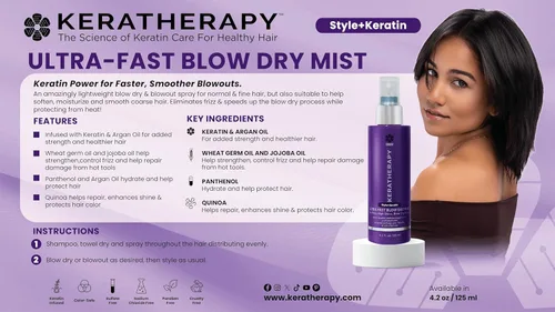 Vista 3 de Keratherapy Spray de protección de color con infusión de queratina para cabello, 4.2 onzas líquidas, 4.2 fl oz – Spray de secado con terapia