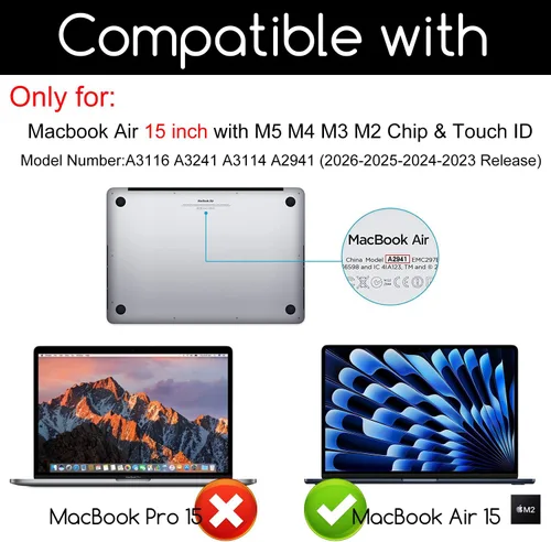 Vista 2 de KEANBOLL Paquete de 3 protectores de pantalla HD transparentes para MacBook Air de 15 pulgadas (chip M5 M4 M3 M2, 2026-2025-2024-2022), antiarañazos