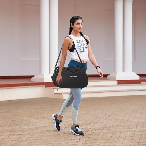 Vista 2 de HEAD Bolsa de deporte para mujer, bolsa de viaje impermeable de 32 litros con compartimento separado para zapatos, 4 formas de llevar, bolsa