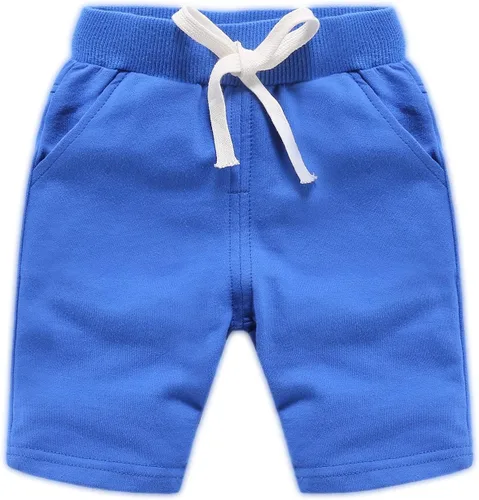 Vista 2 de Paquete de 2 pantalones cortos deportivos de punto de verano para niños y niñas, pantalones cortos suaves casuales para bebés