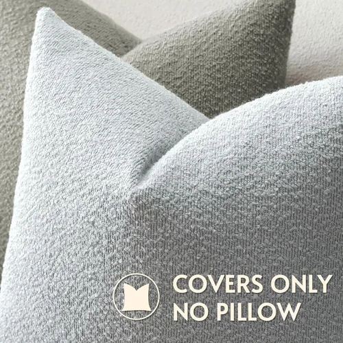 Vista 4 de OTOSTAR Paquete de 2 fundas de almohada cuadradas con textura de boucle, fundas de almohada cuadradas, acogedoras, suaves, decorativas, para sofá