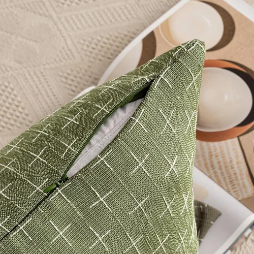 Vista 60 de MIULEE - Juego de 2 fundas de almohada decorativas de lino de arpillera navideñas, modernas, estilo campestre, rústicas, tejidas, con textura