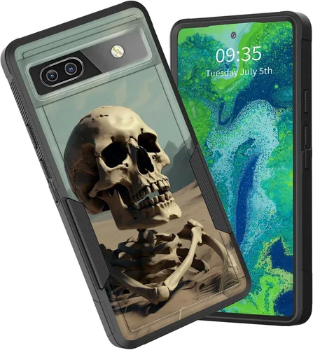 Vista 36 de Funda para Pixel 6A, funda protectora híbrida de doble capa resistente a prueba de golpes de policarbonato duro de silicona suave TPU para Google