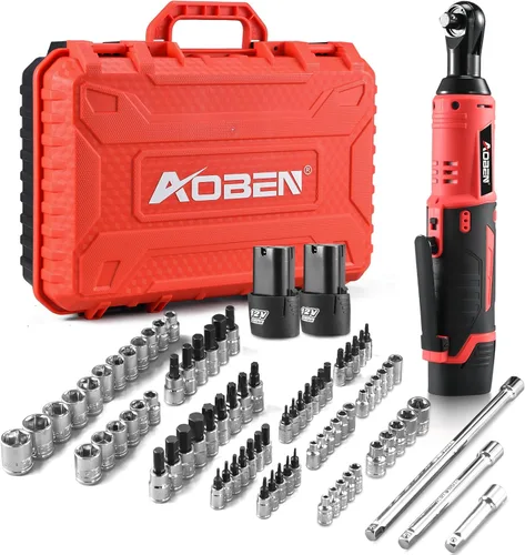 Vista 12 de AOBEN Kit de llave de trinquete inalámbrica de 21 V de 1/2 pulgadas - 74 pies-libras, trinquete de potencia eléctrica sin escobillas con velocidad