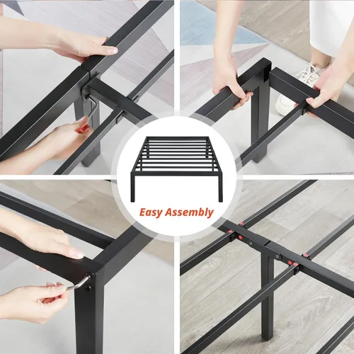 Vista 10 de PrimaSleep Soporte antideslizante de listones de acero resistente de 14 pulgadas, base de cama de plataforma de fácil montaje, base de colchón
