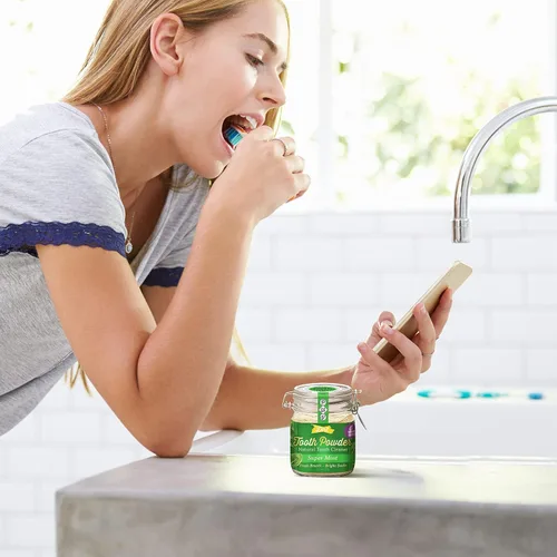 Vista 7 de The Dirt - Polvo de dientes remineralizante, polvo blanqueador de dientes natural sin flúor con hidroxiapatita, sin flúor ni gluten, vegano orgánico