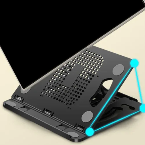 Vista 4 de Soporte plegable para portátil con 8 posiciones, soporte de plástico