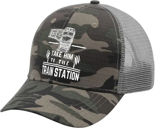 Vista 2 de Hat Take Him to The Train Station Dad Hats, Vintage Hats for Men