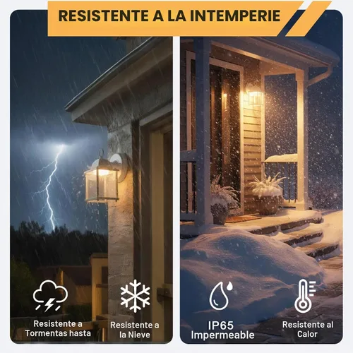 Vista 4 de LIT-PaTH Lámpara de pared con luz de diodo emisor de luz (LED) para exteriores, accesorios de iluminación de pared para porche, 3000K 9.5W 800