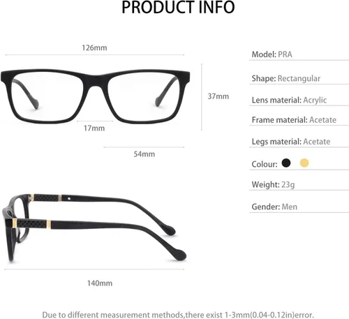 Vista 6 de OCCI CHIARI Gafas de lectura con luz azul para hombre 1.0 1.5 2.0 2.5 3.0 3.5