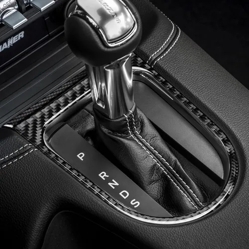 Vista 7 de Adhesivo de vinilo de fibra de carbono para panel de marco de engranajes para Ford Mustang 2015, 2016, 2017, 2018, 2019, 2020, 2021, 2022, 2023