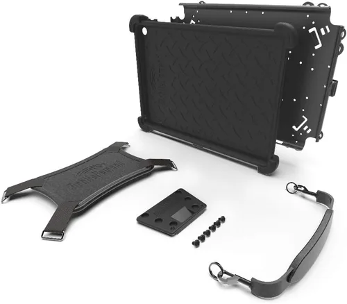 Vista 2 de Funda ultrarresistente para iPad 10.2 MIL-STD-810G Cubierta de puerto Lightning Mango de maletín, correa trasera, montable