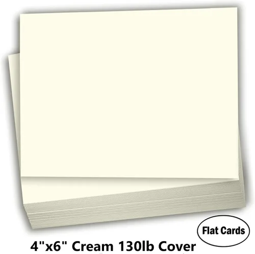 Vista 2 de Hamilco Papel grueso de cartulina de color crema, notas flash en blanco y tarjetas postales, invitaciones de felicitación estacionarias de 4 x 6